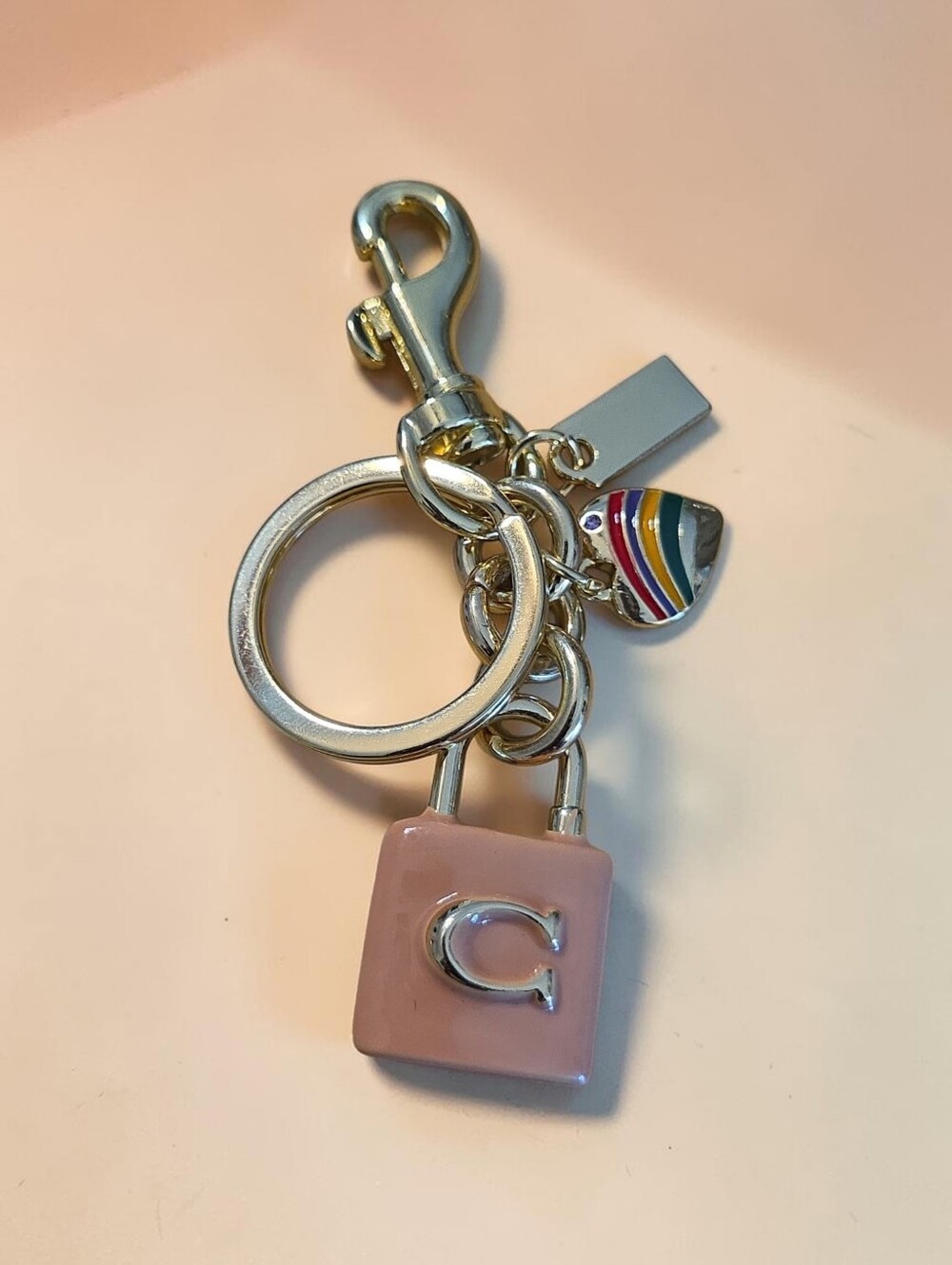 Sassified Boutique Nwt Pink Charm Keychain with Initial C - Women's Accessory